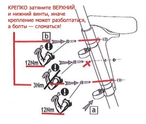 Порядок и усилия для крепления сидения